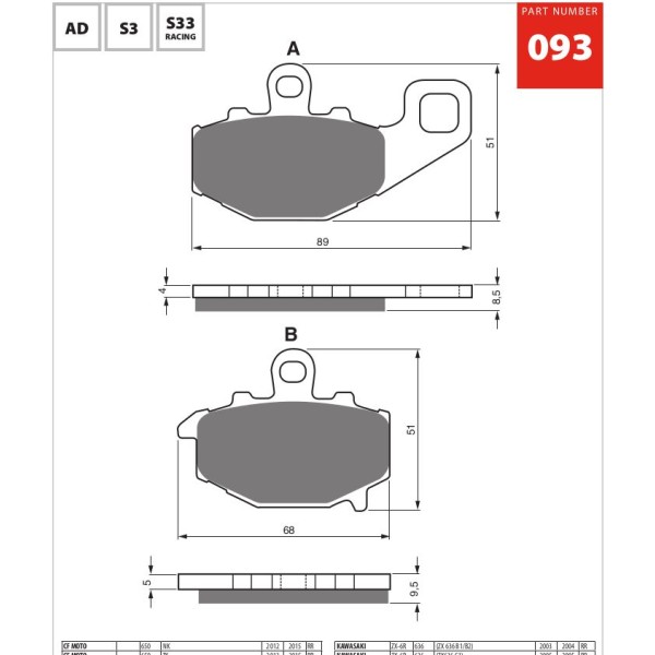 GOLDfren Motorcycle Brake Pad 700093