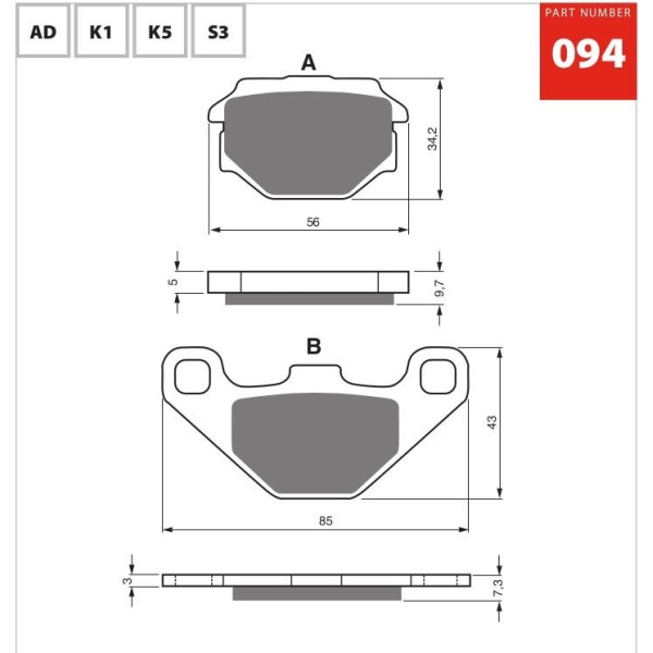 GOLDfren Motorcycle Brake Pad 700094