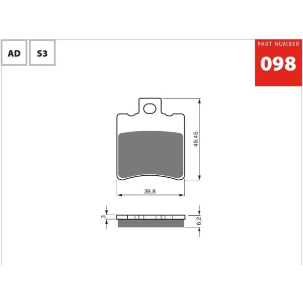 GOLDfren Motorcycle Brake Pad 700098