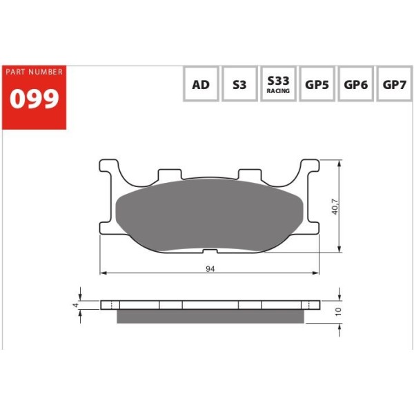 GOLDfren Motorcycle Brake Pad 700099