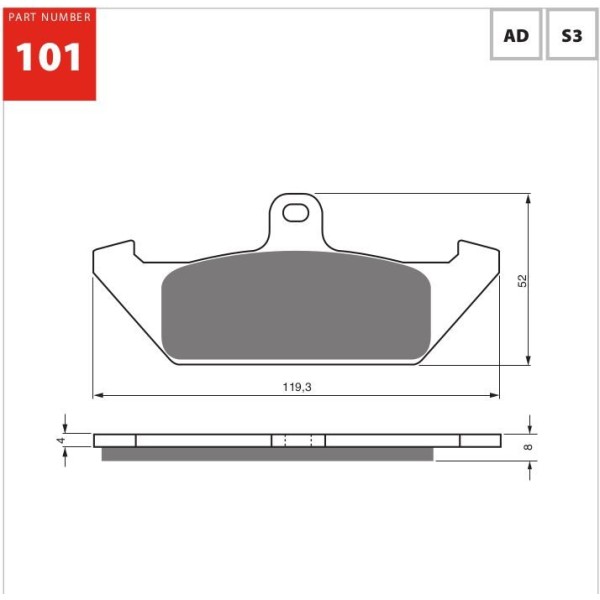 GOLDfren Motorcycle Brake Pad 700101