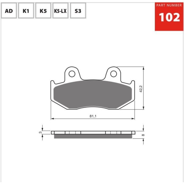 GOLDfren Motorcycle Brake Pad 700102