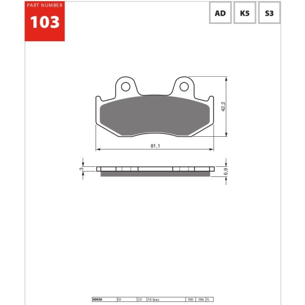 GOLDfren Motorcycle Brake Pad 700103