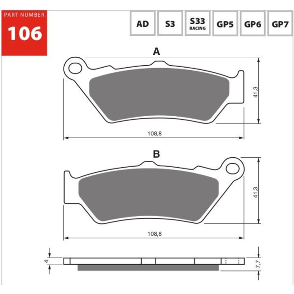 GOLDfren Motorcycle Brake Pad 700106