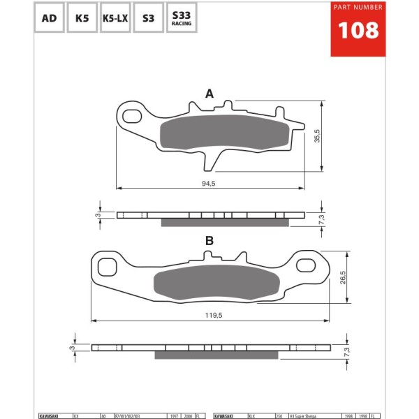 GOLDfren Motorcycle Brake Pad 700108