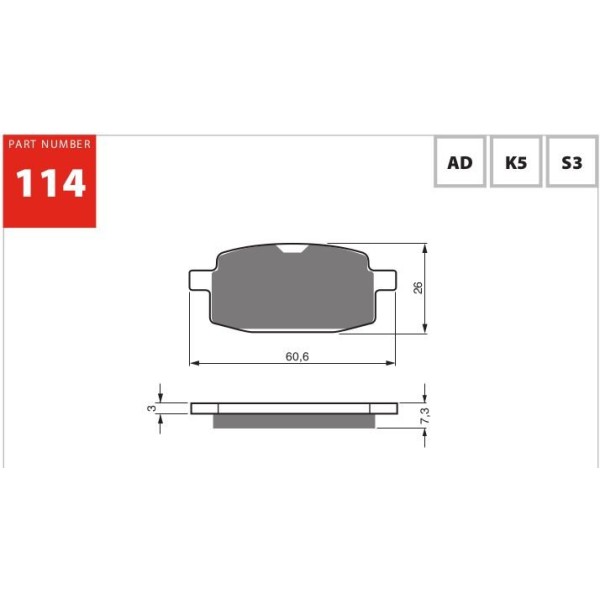 GOLDfren Motorcycle Brake Pad 700114