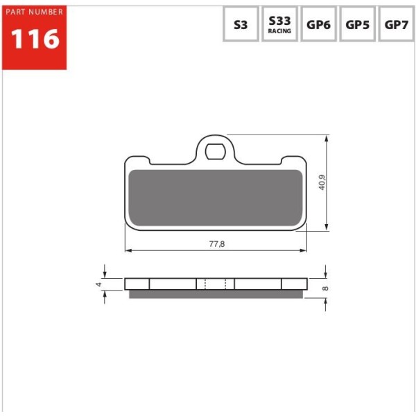 GOLDfren Motorcycle Brake Pad 700116