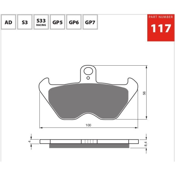 GOLDfren Motorcycle Brake Pad 700117