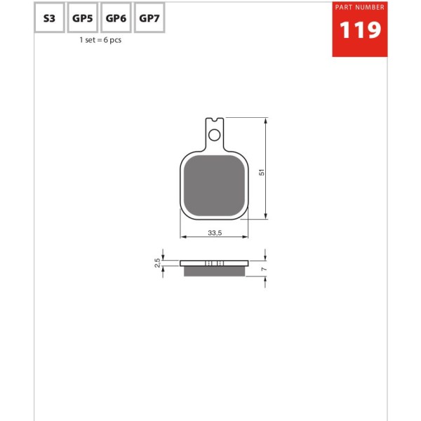 GOLDfren Motorcycle Brake Pad 700119