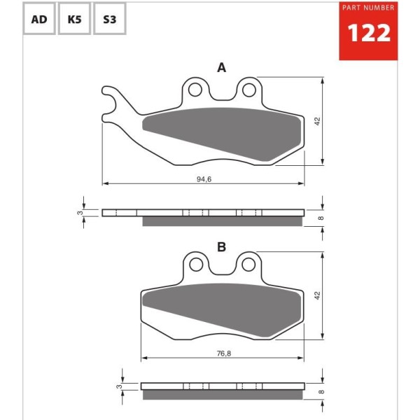 GOLDfren Motorcycle Brake Pad 700122