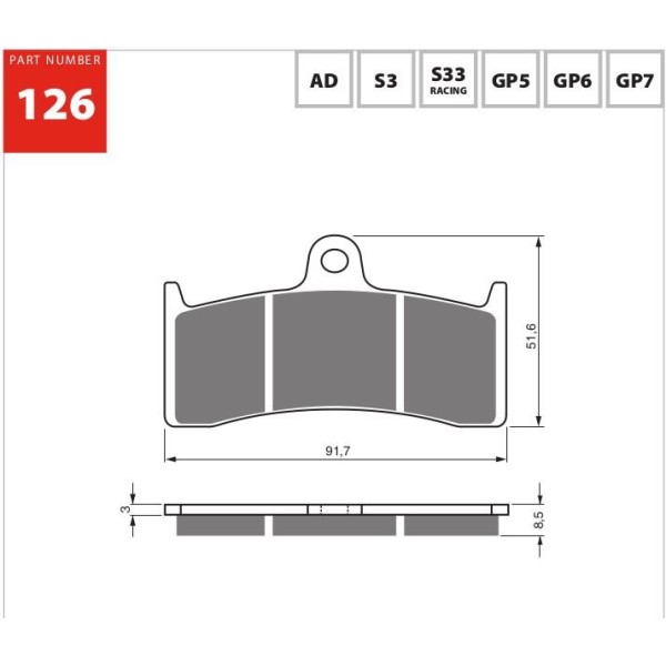 GOLDfren Motorcycle Brake Pad 700126