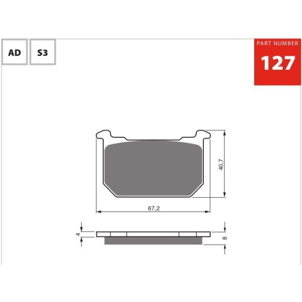 GOLDfren Motorcycle Brake Pad 700127