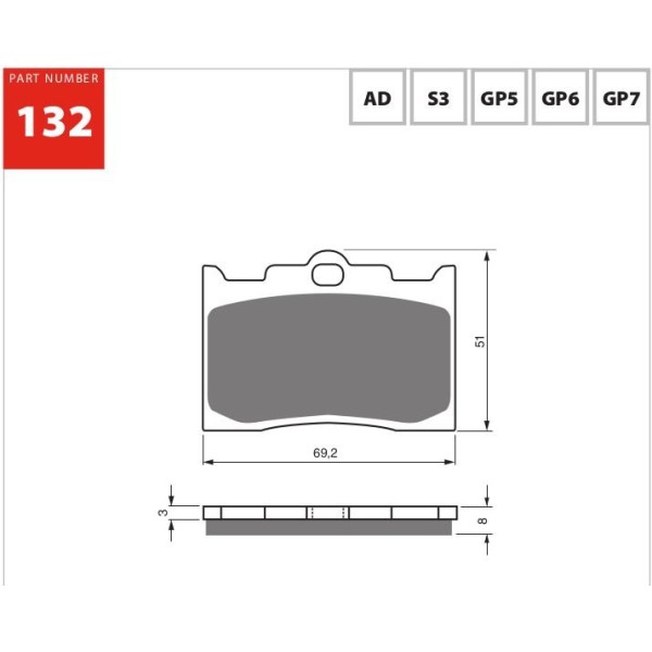 GOLDfren Motorcycle Brake Pad 700132