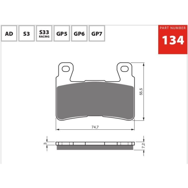 GOLDfren Motorcycle Brake Pad 700141