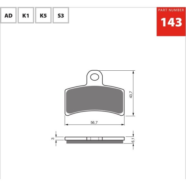 GOLDfren Motorcycle Brake Pad 700143