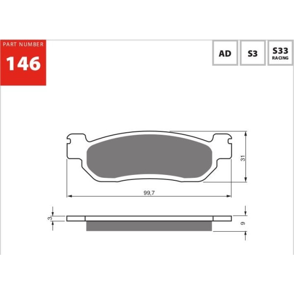 GOLDfren Motorcycle Brake Pad 700146