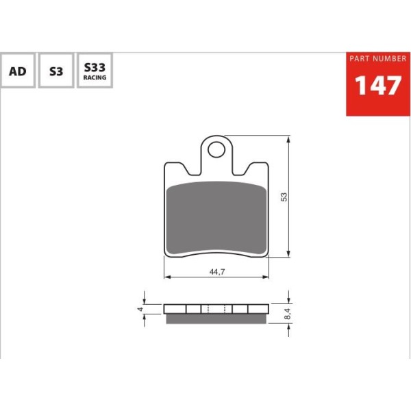 GOLDfren Motorcycle Brake Pad 700147