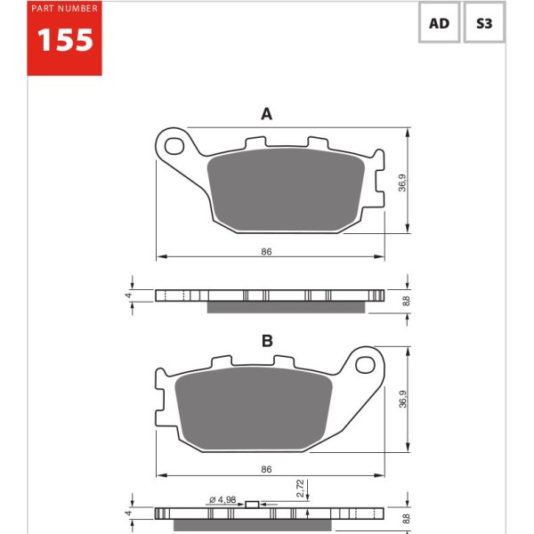 GOLDfren Motorcycle Brake Pad 700155