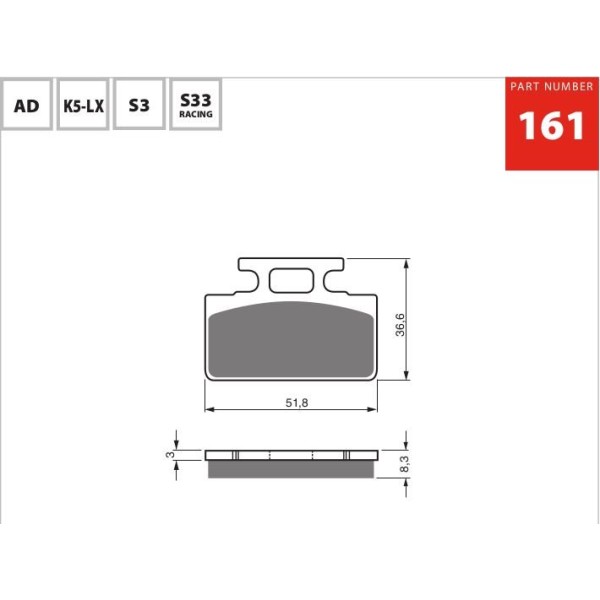 GOLDfren Motorcycle Brake Pad 700161