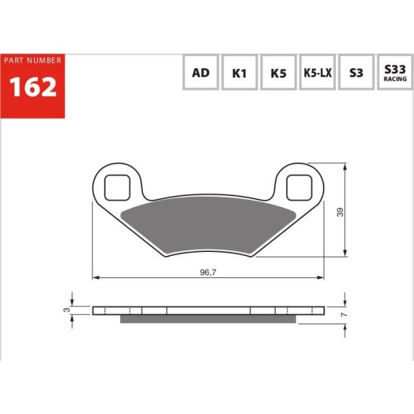 GOLDfren Motorcycle Brake Pad 700162