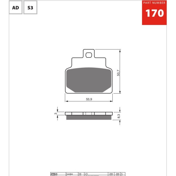 GOLDfren Motorcycle Brake Pad 700170