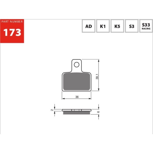 GOLDfren Motorcycle Brake Pad 700173