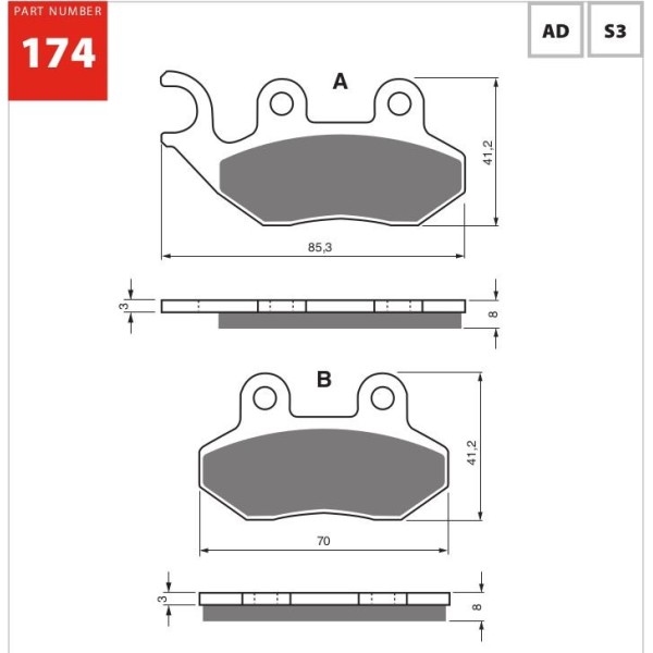 GOLDfren Motorcycle Brake Pad 700174