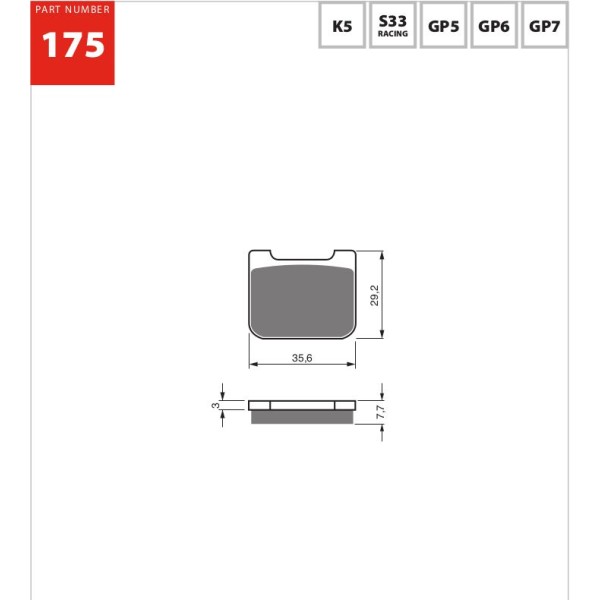 GOLDfren Motorcycle Brake Pad 700175