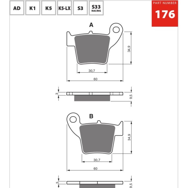 GOLDfren Motorcycle Brake Pad 700176