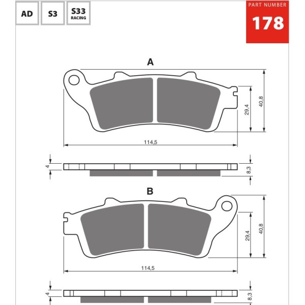 GOLDfren Motorcycle Brake Pad 700178