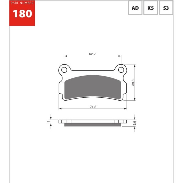 GOLDfren Motorcycle Brake Pad 700180