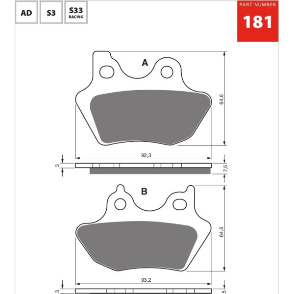 GOLDfren Motorcycle Brake Pad 700181