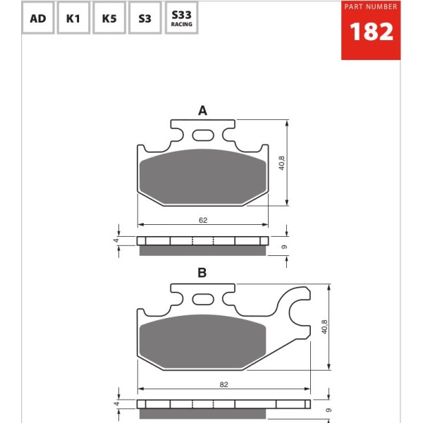 GOLDfren Motorcycle Brake Pad 700182