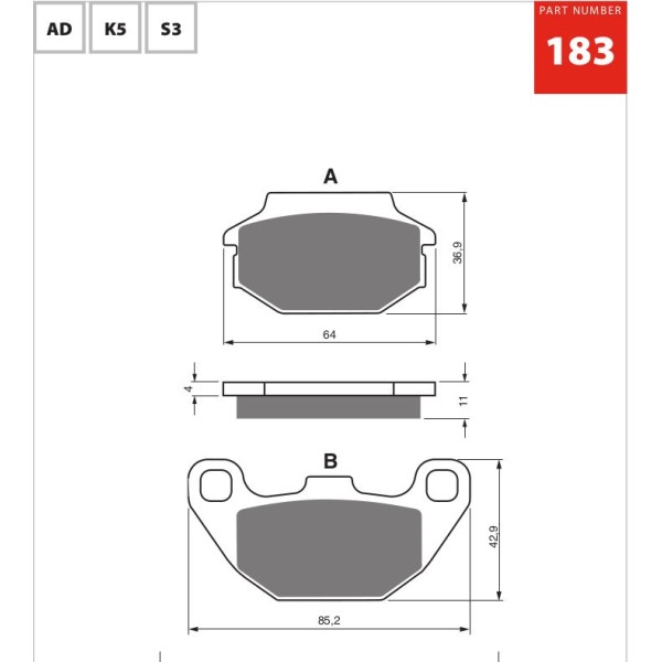 GOLDfren Motorcycle Brake Pad 700183