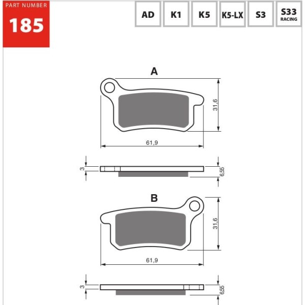 GOLDfren Motorcycle Brake Pad 700185