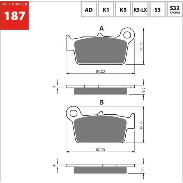 GOLDfren Motorcycle Brake Pad 700187