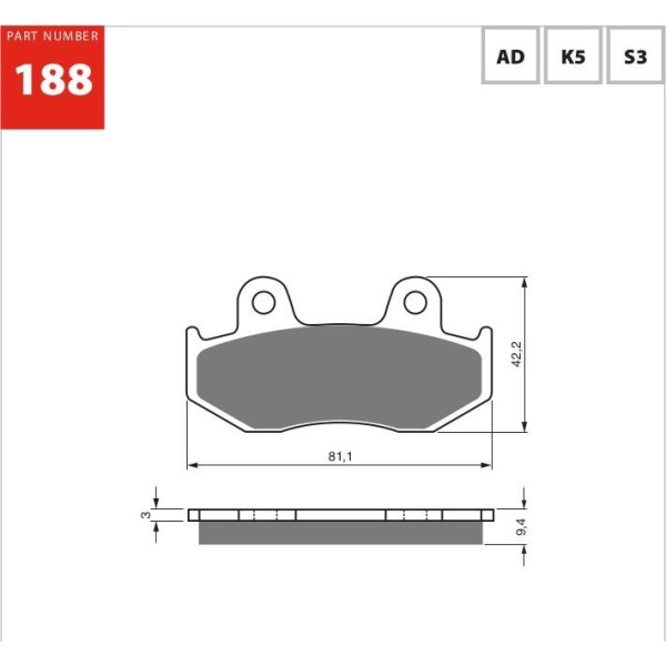 GOLDfren Motorcycle Brake Pad 700188