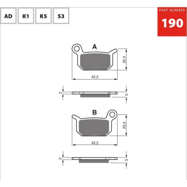 GOLDfren Motorcycle Brake Pad 700190