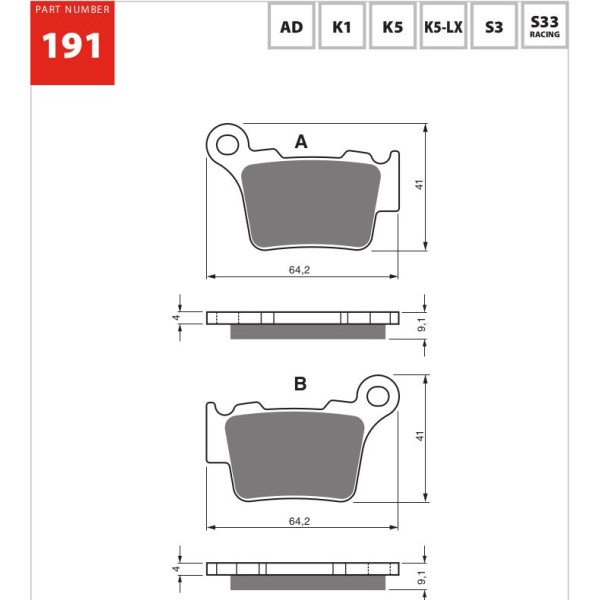 GOLDfren Motorcycle Brake Pad 700191