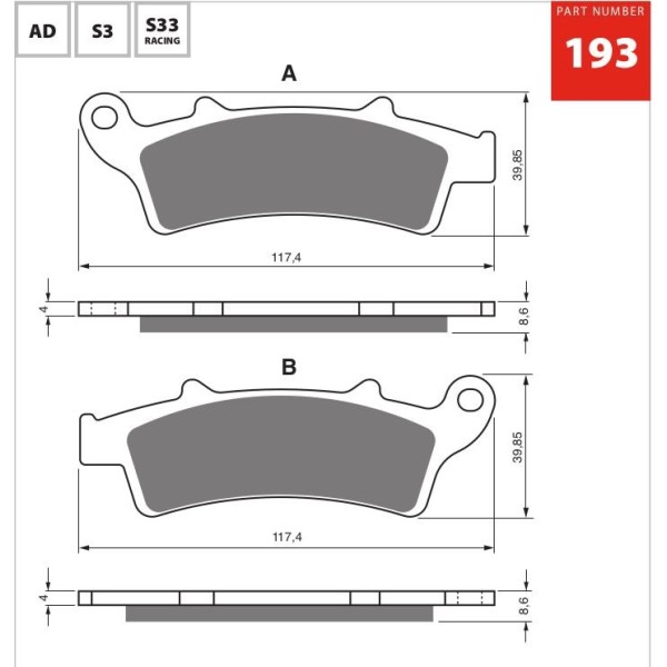 GOLDfren Motorcycle Brake Pad 700193