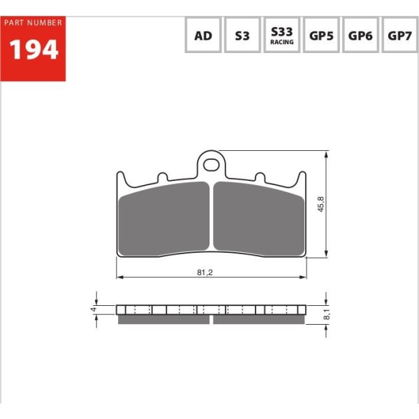 GOLDfren Motorcycle Brake Pad 700194