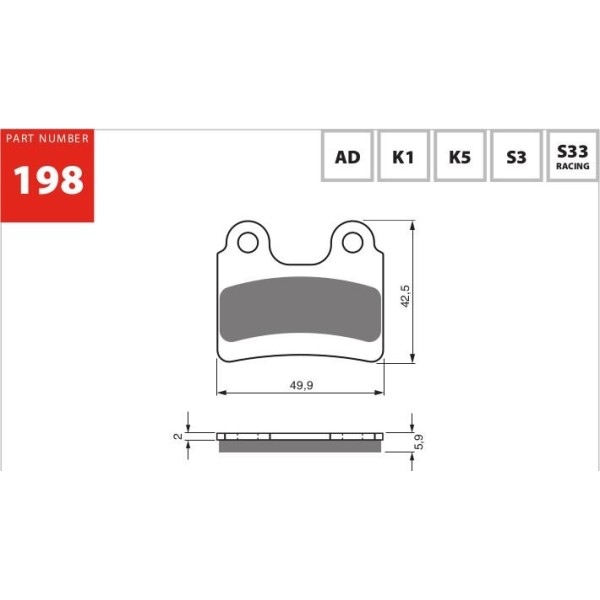 GOLDfren Motorcycle Brake Pad 700198