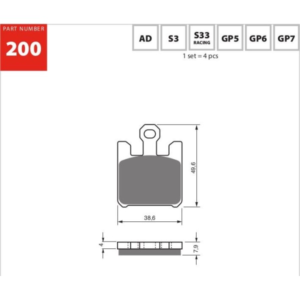 GOLDfren Motorcycle Brake Pad 700200