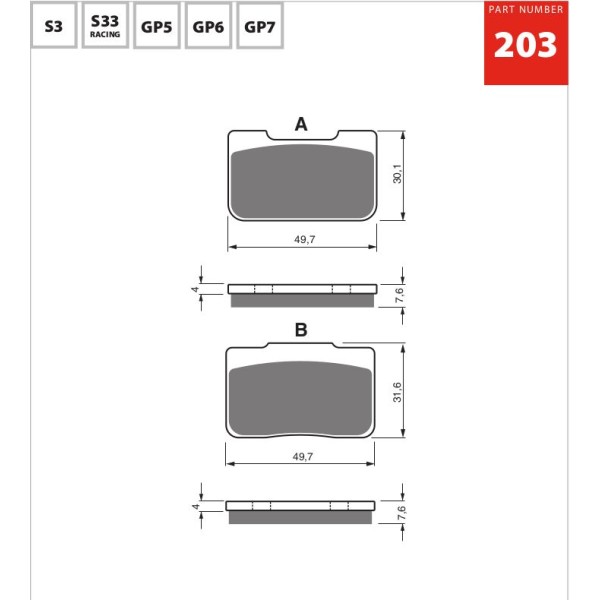 GOLDfren Motorcycle Brake Pad 700203