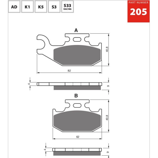 GOLDfren Motorcycle Brake Pad 700205