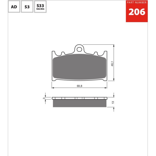 GOLDfren Motorcycle Brake Pad 700206