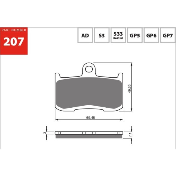 GOLDfren Motorcycle Brake Pad 700207