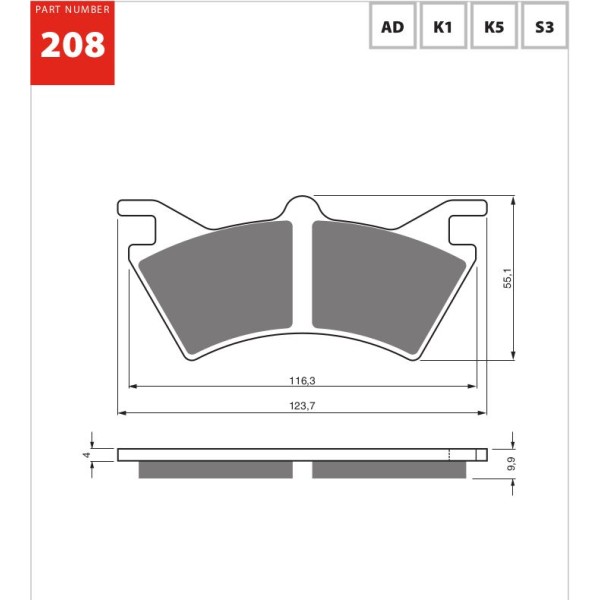GOLDfren Motorcycle Brake Pad 700208