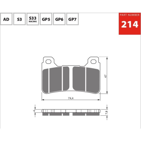 GOLDfren Motorcycle Brake Pad 700214