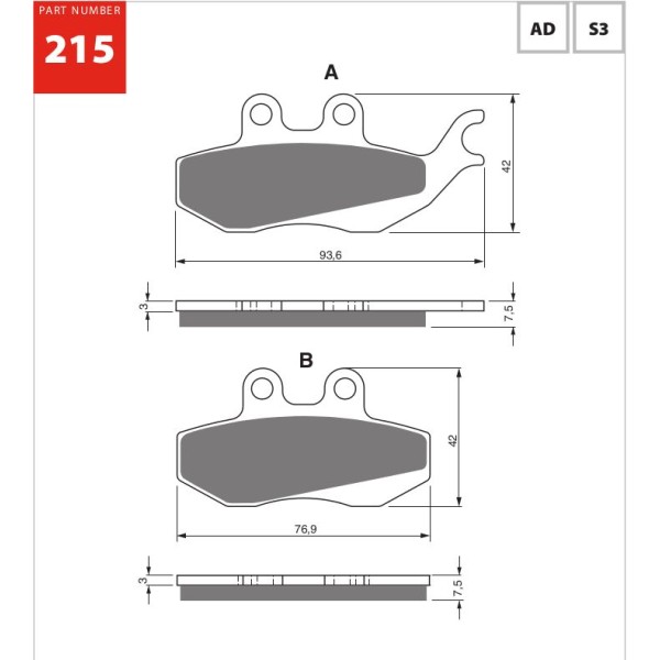 GOLDfren Motorcycle Brake Pad 700215